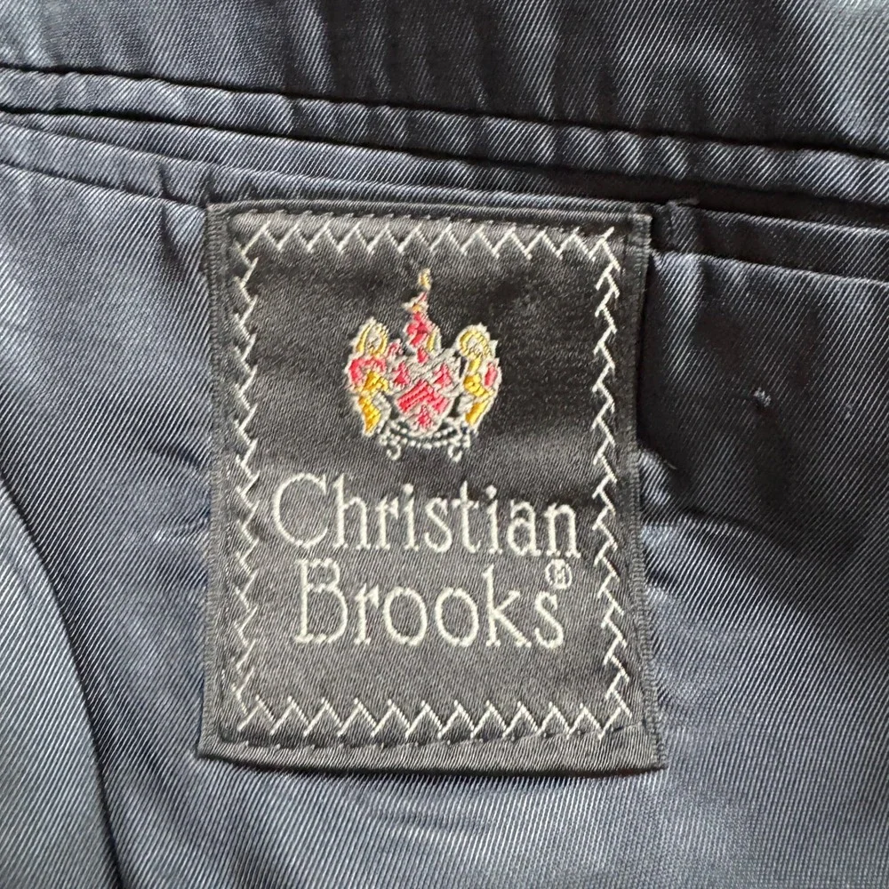 Vintage USA Christian Brooks‎ Men's 44L 36W Wool Pinstripe Two-Piece Suit